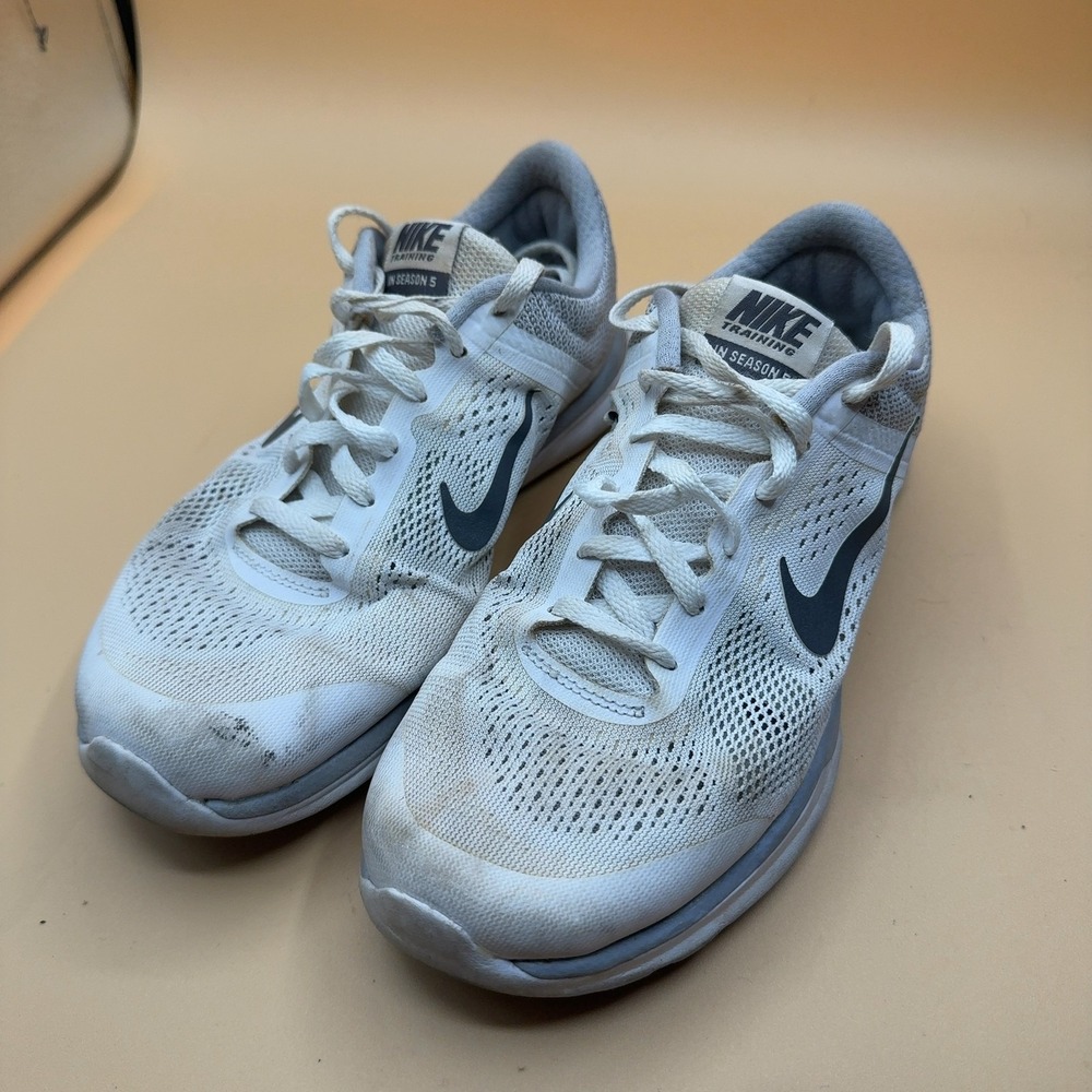 Nike Training In Season 5 Sneakers White Gray Mesh 807333-100 Women's Size 6.5